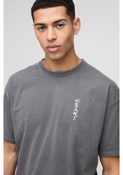 Osaka Ying-Yang Sırt Baskılı Oversize Erkek T-Shirt - Rahat ve Şık Tasarım fiyatları