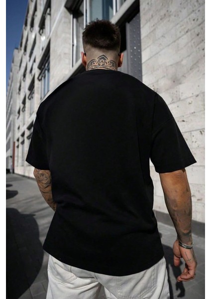 Los Angeles Downtown Baskılı Erkek Oversize T-Shirt modelleri