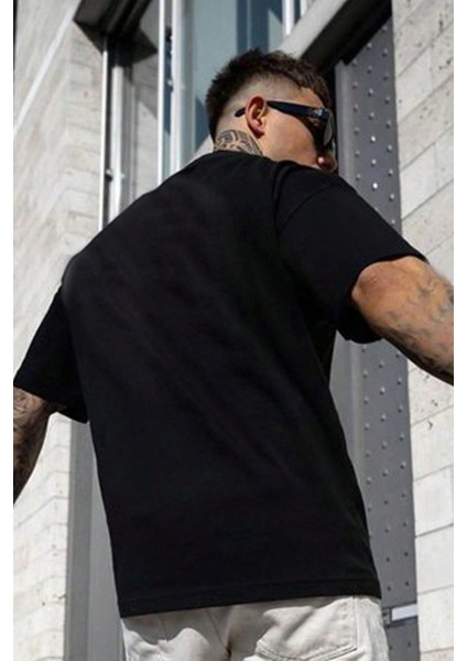 Los Angeles Downtown Baskılı Erkek Oversize T-Shirt fırsatları