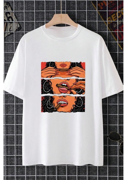 Kadın Baskılı Unisex Oversize T-Shirt indirimleri