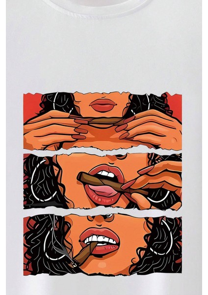 Kadın Baskılı Unisex Oversize T-Shirt