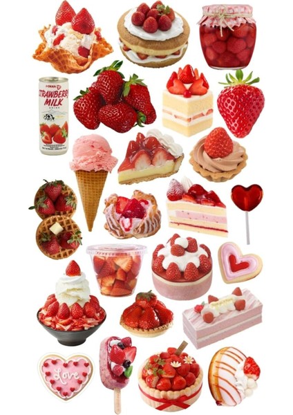 Çilek Rüyası Tablet Telefon Laptop Bullet Journal - Suya Dayanıklı Etiket