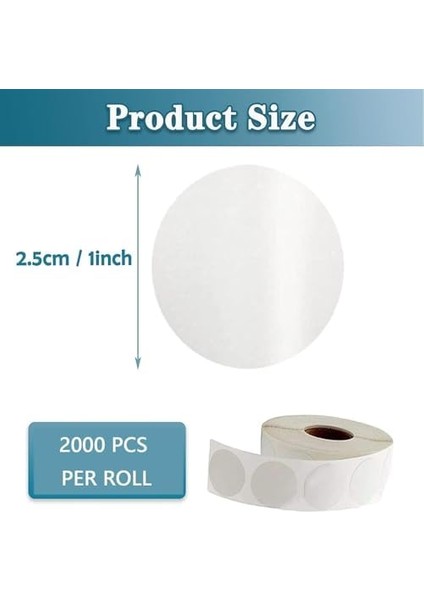 Güvenlik Gözlükleri Koruma, 2000 Adet Şeffaf Yuvarlak Etiket, Perakende Paket Şeffaf Mühür Etiketleri, Kendinden Yapışkanlı Etiketler, Zarf, Kutu ve Hediye Paketleme Için