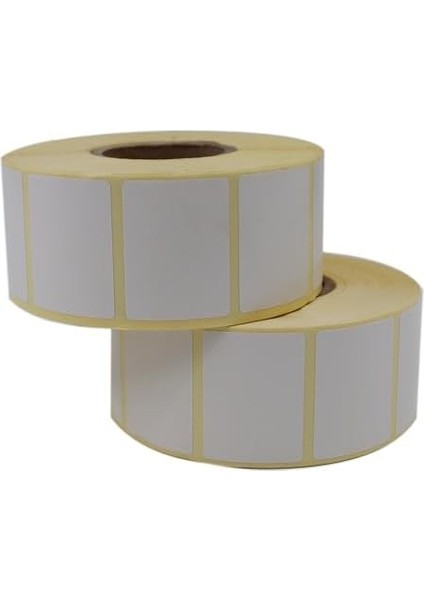 Hazır Al Hızlı Al Kuşe Etiket 40MM x 30MM Ruloda 1500X2 Adet 2 Rulo 40MM Çapında Baskısız Barkod Yazıcı Etiketi fiyatları