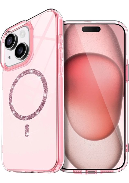 Buğz Apple Iphone 15 Live Diamond Magsafe Kapak - Pembe