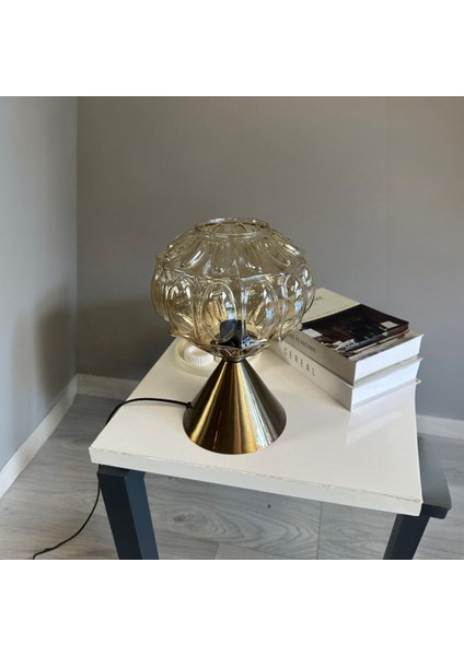 Şila Cam Bal Rengi Masa Lambası Dekoratif Masaüstü Aydınlatma Hol Abajur Yatak Odası Başucu Lamba modelleri
