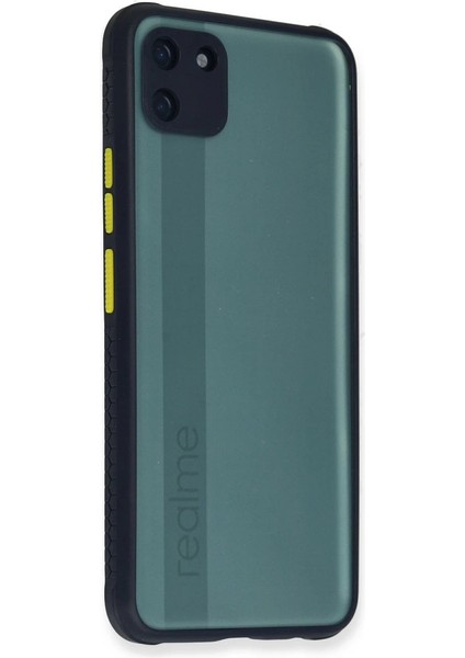 Buğz Realme C11 Kılıf Miami Şeffaf Silikon - Lacivert