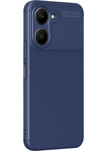 Buğz Newface Vivo Y18 Kılıf Auto Focus Karbon Kapak - Lacivert