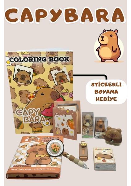 Capybara Mega Kırtasiye Seti 9 Parça