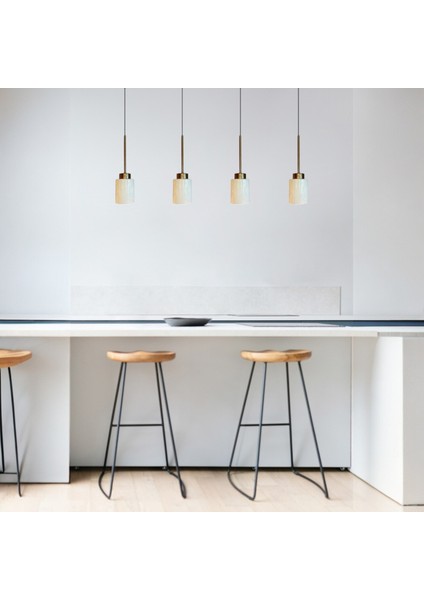 Tiny Beyaz Cam Dörtlü Avize Ince Eskitme Başlık Retro Sarkıt Lamba Restoran Salon Aydınlatma fiyatları