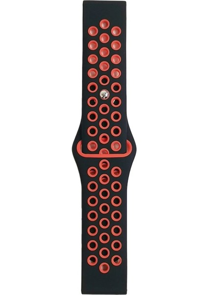 Watch 22MM Spor Delikli Kordon - SIYAH-KIRMIZI-(5796) fiyatları