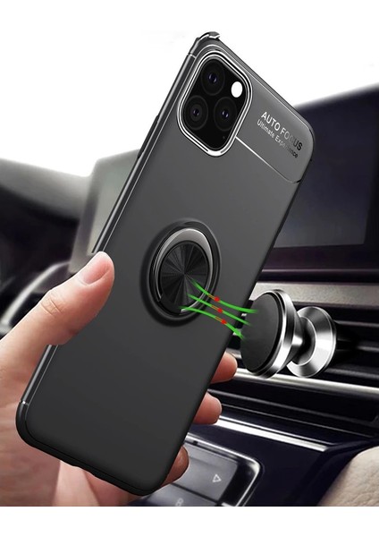 Buğz Iphone 11 Pro Kılıf Range Yüzüklü Silikon - Siyah-Mavi fırsatları