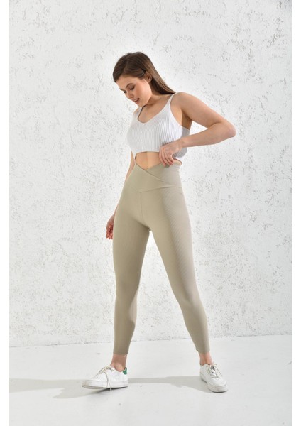 Çapraz Kemer Fileli Tayt