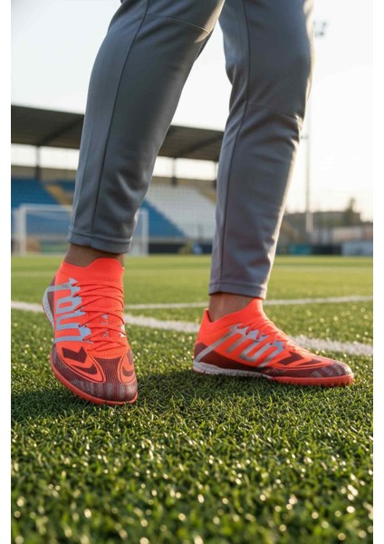 Kırmızı Gümüş Bağcıklı Erkek Halı Saha Ayakkabısı MH-252-149 M modelleri