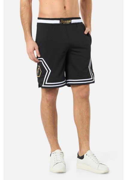 Black Mesh Short Black-Gold