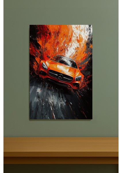 Mercedes Gt Spor Araba Soyut Duvar Tablosu Orange Speed %100 Pamuk Dokulu Kanvas Tablo fırsatları