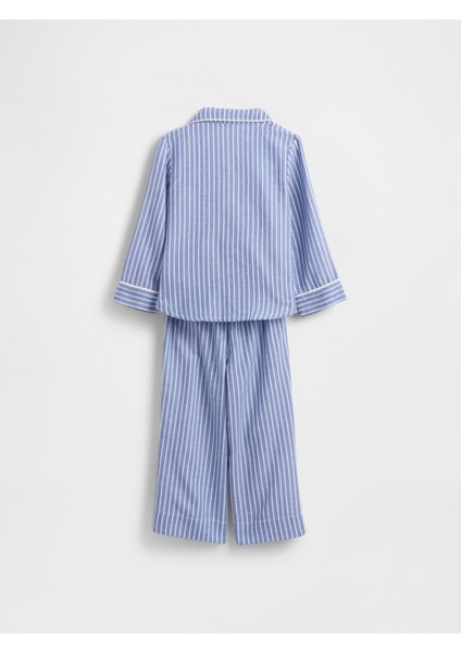 Bebek Mavi Geri Dönüştürülmüş Flannel Pijama Takımı modelleri