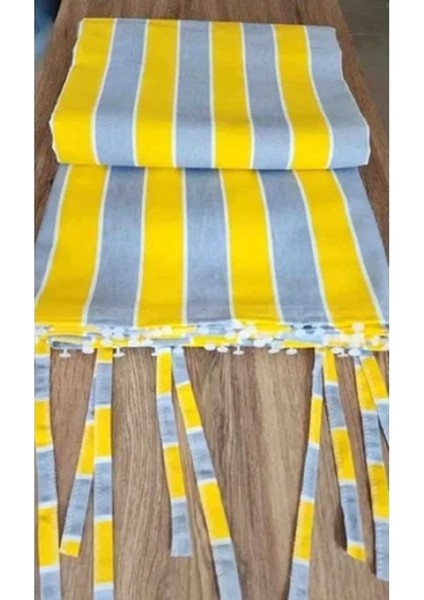 Bağcıklı Halkalı Kornişli Sarı-Gri Balkon Perdesi Gölgelik Branda fırsatları