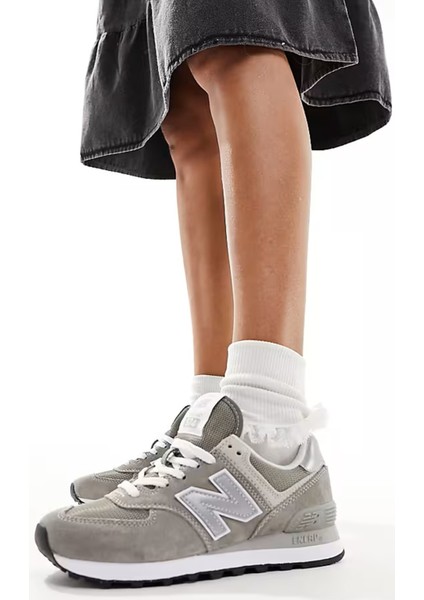 ML574 Evg Leather Mens Sneaker Hakiki Deri Erkek Günlük Spor Ayakkabı Gri