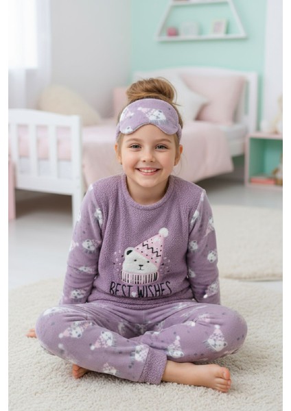 Kız Çocuk Welsoft Kumaş-Göz Bantlı ve Kardan Adam Temalı Pijama Takımı 12439 fiyatları