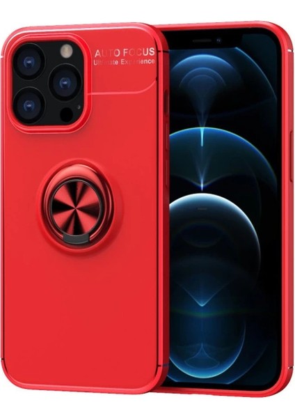 Buğz Iphone 13 Pro Max Kılıf Range Yüzüklü Silikon - Kırmızı