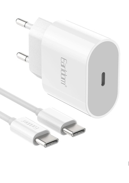 ES-EU42C 20W Type-C Çıkışlı Ekstra Type-C To Type-C Kablolu Pd Hızlı Şarj Cihazı