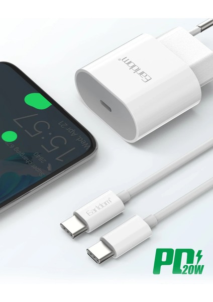 ES-EU42C 20W Type-C Çıkışlı Ekstra Type-C To Type-C Kablolu Pd Hızlı Şarj Cihazı modelleri