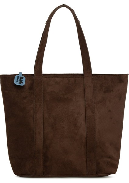 Kahverengi Trok Detaylı Süet Büyük Tote Çanta modelleri