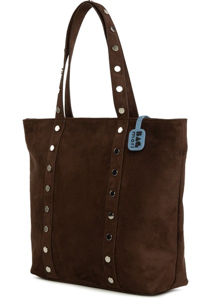 Kahverengi Trok Detaylı Süet Büyük Tote Çanta indirimleri