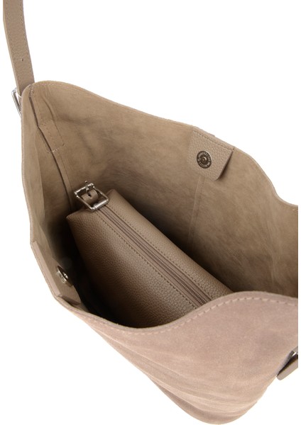 , Kadın Hakiki Deri Omuz ve El Çantası 153979Z5016 Kum fırsatları