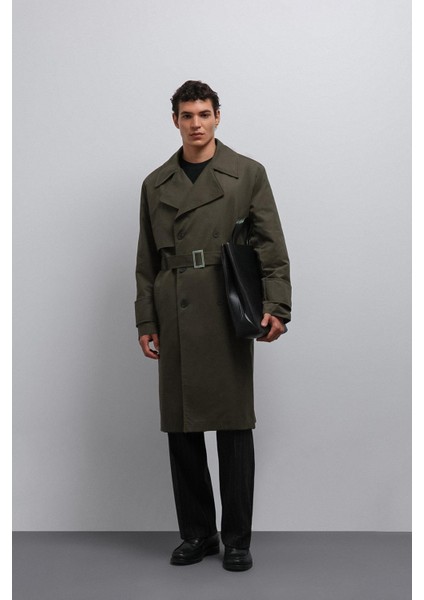 Haki Relax Fit Erkek Trençkot fiyatları