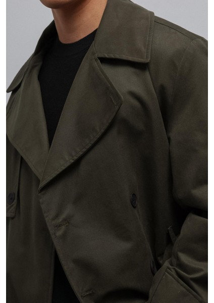 Haki Relax Fit Erkek Trençkot