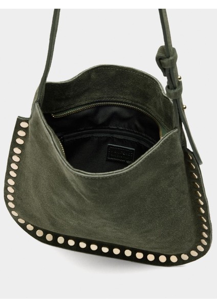 Zımba Detaylı Süet Deri Çapraz Askılı Çanta indirimleri