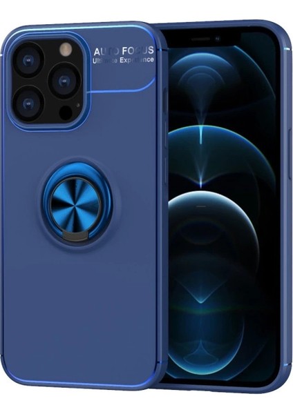 Buğz Iphone 13 Pro Kılıf Range Yüzüklü Silikon - Mavi