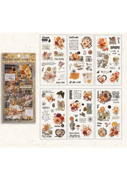 Vintage Sticker Stiker Çıkartma Etiket 6'lı Set- Twilight Story