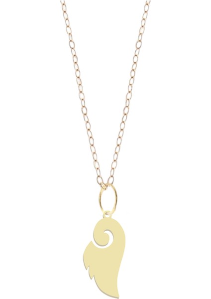 14 Ayar Altın Plakalı Kanat Figürlü Sevgililer Günü Hediyesine Özel Altın KOLYE-792