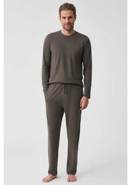 Yumuşak Dokulu Uzun Kol Erkek Pijama Takım FT701