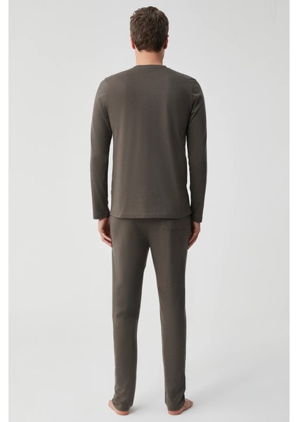 Yumuşak Dokulu Uzun Kol Erkek Pijama Takım FT701