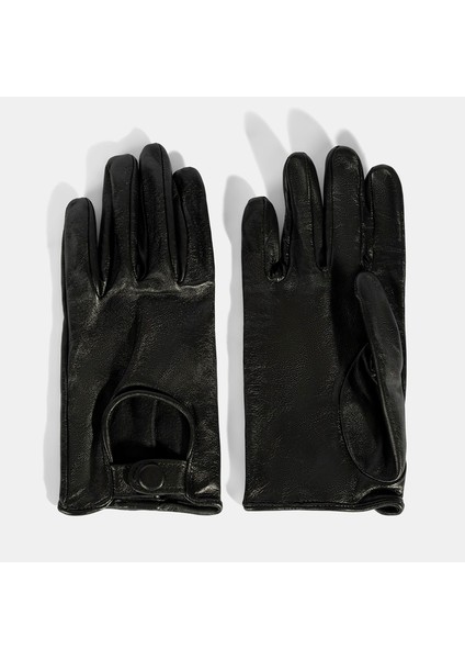 Kadın Siyah Tokalı Deri Eldiven fiyatları