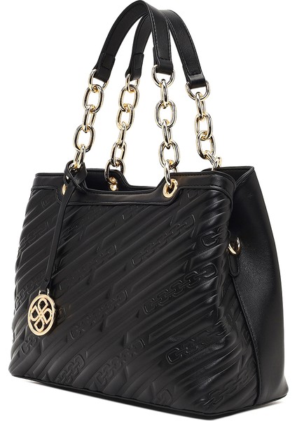 Kadın Siyah Uzun Askılı Baskılı Kol Çantası 25WBD286126 indirimleri