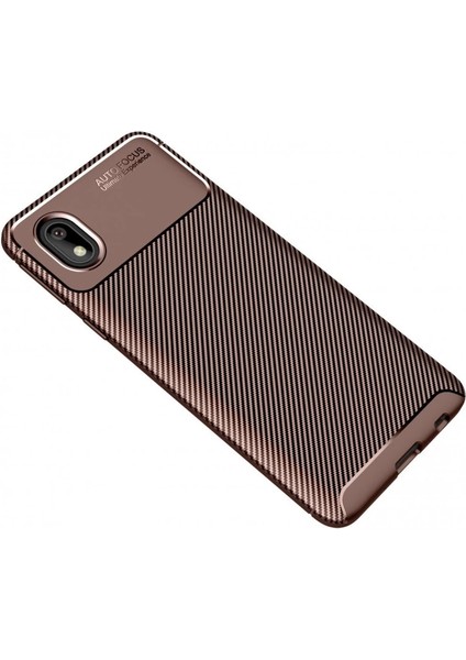 Buğz Samsung Galaxy A01 Core Kılıf Auto Focus Karbon Kapak - Kahverengi fiyatları