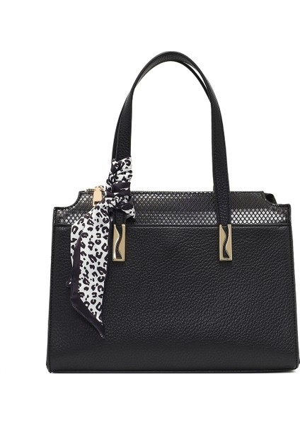 Kadın Siyah Uzun Askılı Desenli Kol Çantası 25WBD285814 fırsatları