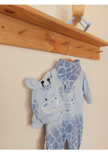 %100 Pamuk Zürafa Desenli Patikli Bebek Tulum 3'lü Set fiyatları