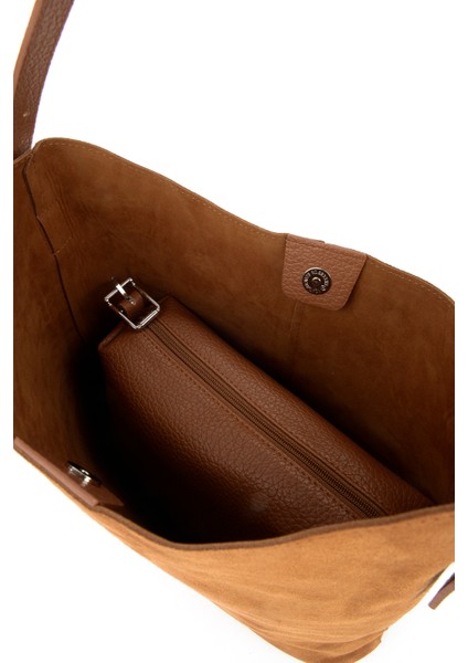 , Kadın Hakiki Deri Omuz ve El Çantası 153979Z5016 Taba fırsatları