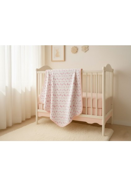 Bebek Pamuk Battaniye Tek Kat Baskılı 80X80 Boy