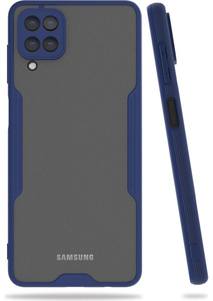 Buğz Samsung Galaxy A22 Kılıf Platin Silikon - Lacivert