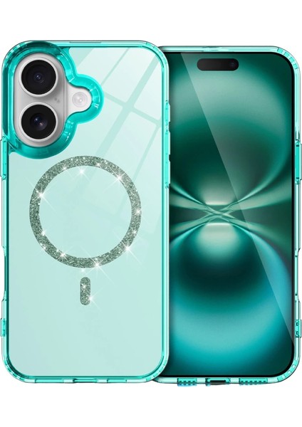 Buğz Apple Iphone 16 Plus Live Diamond Magsafe Kapak - Yeşil