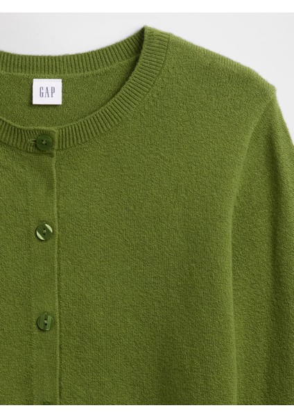 Kadın Yeşil Cashsoft Bisiklet Yaka Hırka modelleri