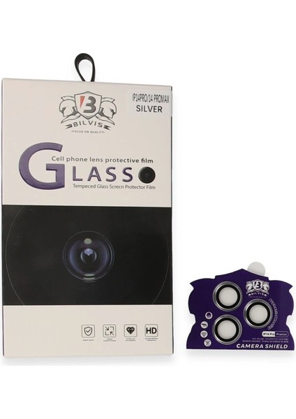 iPhone 14 Pro Max Bilvis Titan Kamera Lens - GÜMÜŞ-(5796)