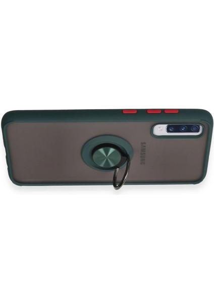 Buğz Samsung Galaxy A70 Kılıf Montreal Yüzüklü Silikon Kapak - Yeşil fırsatları